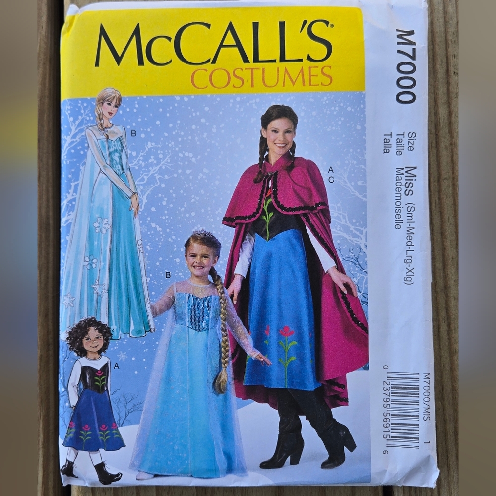 McCalls Costume Pattern M7000 Princess Misses Size Uncut Crafting Sewing